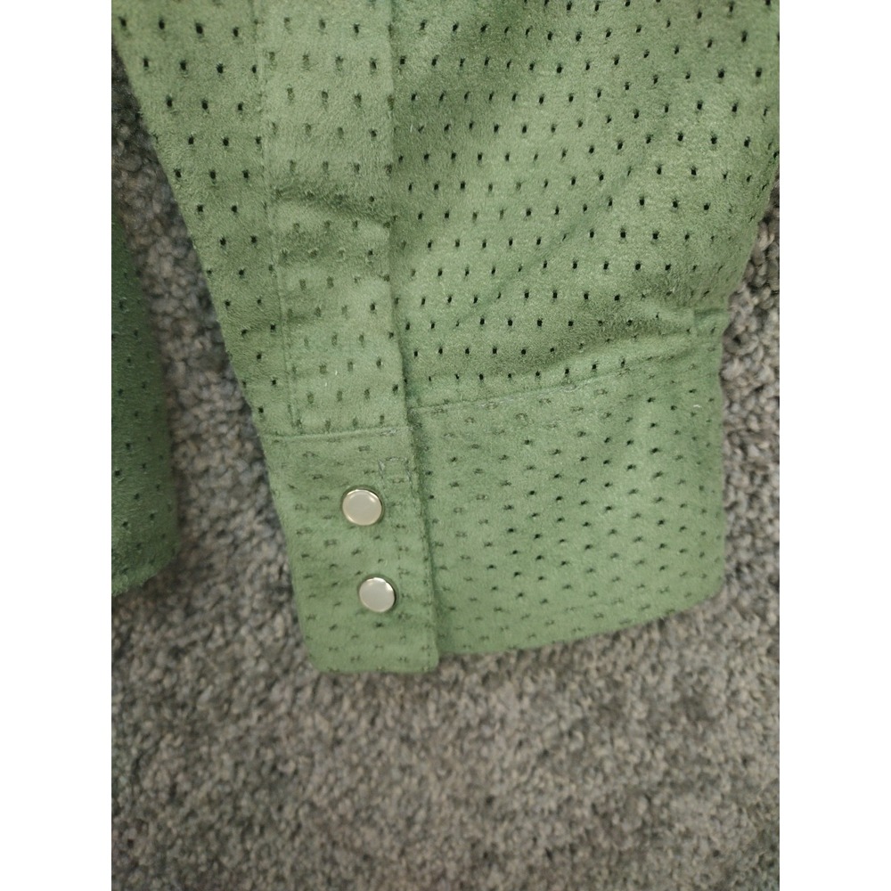 Saddle Ridge VTG 90s Look Women's Western Cowboy Green Pearl Snap Shirt - Picture 10 of 14